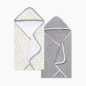 Burt's Bees Baby Organic Single-Ply Hooded Towel (2 Pack)